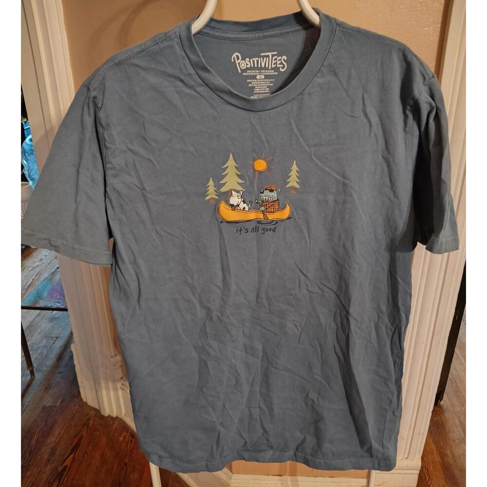 Positivetees t-shirt - it's all good - dogs on boat- size XL